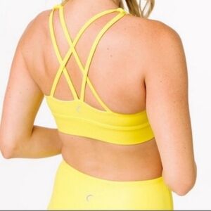 Zyia Neon Yellow Light N Tight Strappy Sport Bra Women's Size XXL